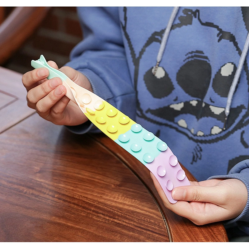 Suction Cup Square Pat Silicone Sheet Toy Children Stress Relief Squeeze Toy Antistress