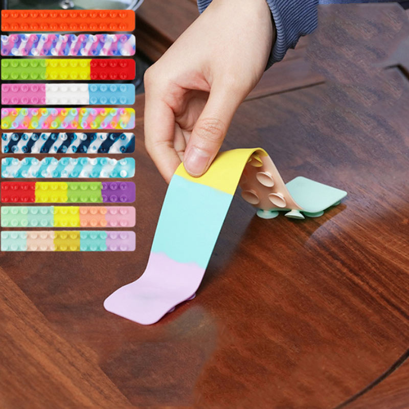 Suction Cup Square Pat Silicone Sheet Toy Children Stress Relief Squeeze Toy Antistress